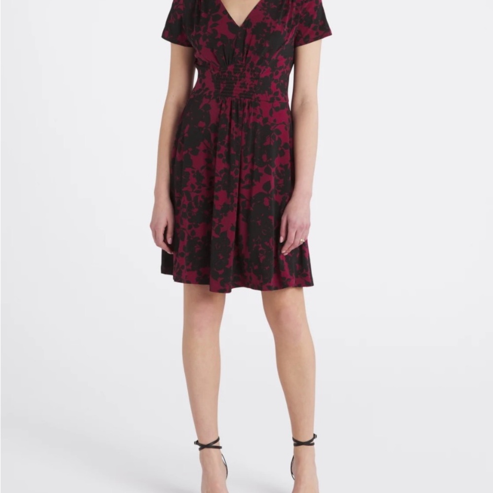 Nikola Knit Dress in Black and Burgundy